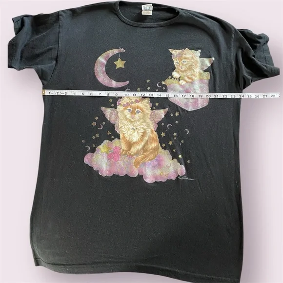VTG Cat Graphic Oversized Atlas Sports Shirt- Nighty Shirt- Cottagecore Vintage - Picture 3 of 7